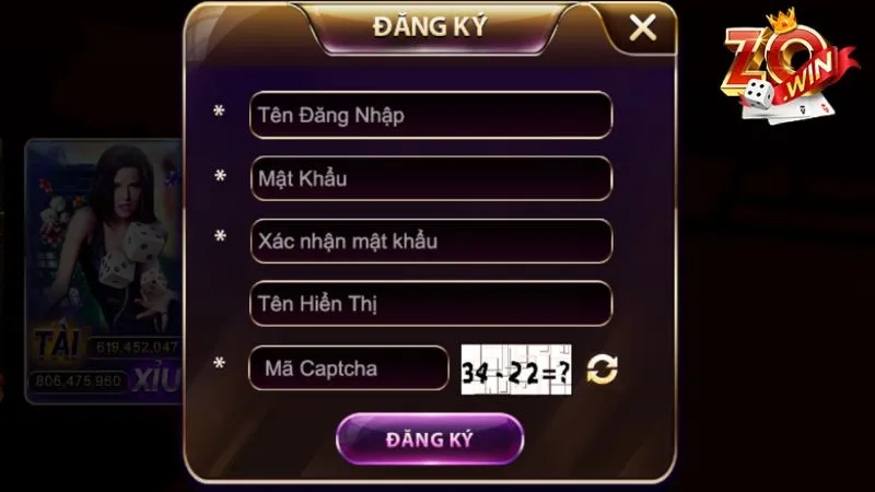 Biểu mẫu register được thương hiệu đơn giản hoá để người mới có acc chơi game ngay